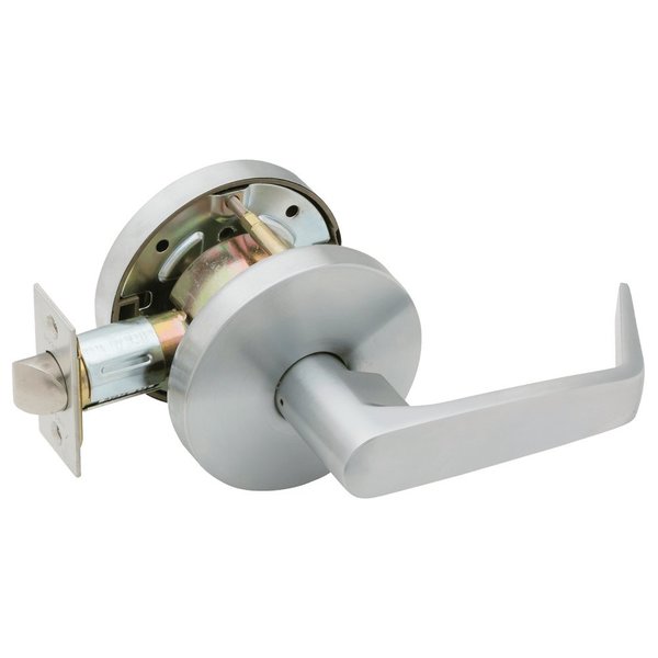 Falcon Grade 2 Communicating/Exit Cylindrical Lock, Non-Keyed, Dane Lever, Small Rose, Satin Chrome Finish W161D SRD 626